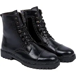 Men’s Cap Toe Leather Boots | Full-Grain Leather | Side Zipper | Handcrafted Ankle Boots with Side-Stitched Grip Sole