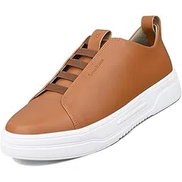 Men’s Casual American Tan Sneaker | No Laces Slip-On Casual Sneaker Shoes for Men | EVA Sole Walking Sneakers Shoes | Comfortable and Flexible Slip-on Shoes (LSP-SNK-EPLTN)
