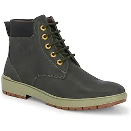 mens Casual Ankle-length Boots | Stylish and Durable Synthetic Leather With Lace Footwear for All-Day Comfort | Chelsea Solid High Top Regular Shoes | Perfect for Parties, Outdoor, Trekking , Office