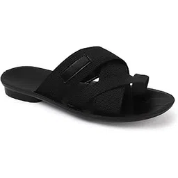 Men's Casual Black Flip-Flops & Slipper | Stylish & Comfortable | (Black, UK Footwear Size System, Adult, Men, Numeric, Medium, 10)