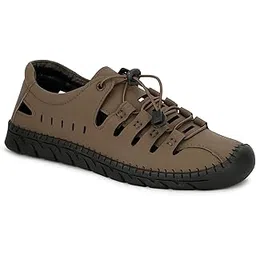Men's Casual Breathable Lace-up Sandals, Black, Comfort Walking Shoes