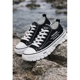 Men’s Casual Canvas Sneakers | Lace-Up Daily Wear Shoes for School & College Sneakers For Unisex