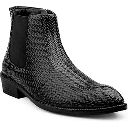 Men's Casual Formal Slipon Chelsea Boot And Outdoor Dress Boot With Faux Leather Material
