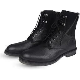 Men's Casual Leather Boots | Stylish Lace-Up Design with Cushioned Insole | Durable, Comfortable & Trendy