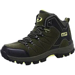 Mens Casual Mid Waterproof Walking Hiking Trail Boots Shoes 35 Green