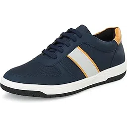 Mens Casual Sneakers | Lace-Up Stylish Casual Sneakers | Cushioned Insole | Canvas Low-Tops| Leather Lace-Up Casual Shoes | Walking Fashion and Lightweight Comfortable Trendy Shoes (6008)