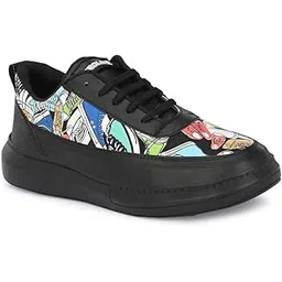 Men's Casual Synthetic Lace-ups Casual Shoes (Black)