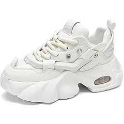 Men's Casual Walking Sneakers – Lightweight Breathable Mesh Running Shoes for Daily Walk, Gym, Travel, Sports – Comfortable Non-Slip Sole Trainers White Colour