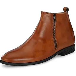 Men's Chelsea Ankle Boots | Casual Boots for Men | 6 Inches Boots | Ankle Height Boots| All Day wear | Comfortable Formal Office & Business Wear Shoes | Zipper Boots