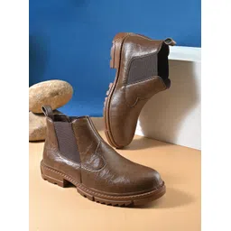 Men’s Chelsea Ankle Boots with Elastic Panels and Rugged Sole Boots For Men