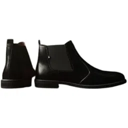 Men's Chelsea Boots Leather, Slip-On Style, Formal Dress Footwear