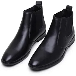 Men’s Chelsea Boots | Genuine Leather High-Top Slip-On Shoes | Comfortable Formal Shoes for Men | Stylish Office, Party & Casual Wear Fashion Boots