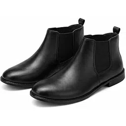 Men’s Chelsea Boots | Premium Synthetic Leather Slip-On Formal Shoes for Men | Classic Ankle Boots with Anti-Slip Sole | Office, Party & Casual Wear