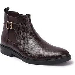 Men's Chelsea Comfortable Round Toe Boot with Buckle