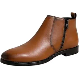 Mens Chelsea Zipper Boots | Soft Cushioned Insole for All-Day Comfort | Slip-Resistant Sole, Arch Support, Shock Absorption, and Dynamic Foot Support