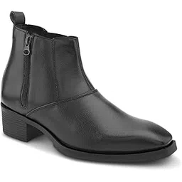 Men's Chelsea Zipper/Chain Boots | High Ankle Boot| Formal, Office & Casual Wear Shoes | Soft Cushioned Insole, Slip-Resistance, Dynamic Feet Support, Arch Support & Shock Absorption