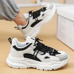 Men's Chunky Sneaker Casual Sport Shoe With Thick Sole Walking Shoes For Men