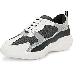 Mens Chunky Sneakers for Men | Stylish Mesh Design | Lightweight & Comfortable |Casual Outfits for Boys |All-Day Style – Collar Cushion Sneakers for Men| Durable Footwear (Dynamo)