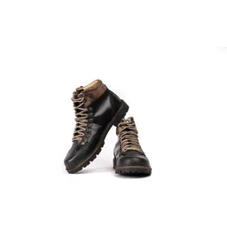 Men’s Classic Black Leather Boots, Premium Smooth Finish, Durable Grip Sole Boots For Men