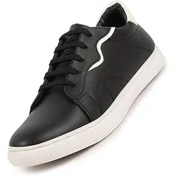 Men's Classic Lace Up Elevated Look Sneaker Shoes with Contrast Sole|Low Ankle|Casual Shoe
