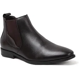 Men's Classic Slip-On Ankle Chelsea Leather's Boot with Elastic Gussets