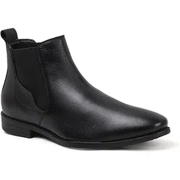 Men's Classic Slip-On Ankle Chelsea Leather's Boot with Elastic Gussets