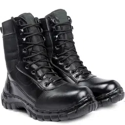 Men's Combat Black Genuine Leather Army Boot Shoe Boots For Men