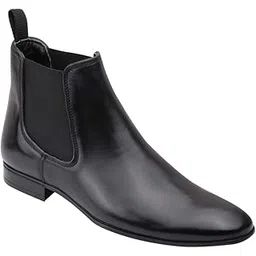 Men's Constructed Black Leather Formal Boot