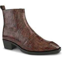 Men’s Croc-Texture Cuban Boots | Premium Ankle-Length Fashion Boots | Stylish, Durable & Comfortable