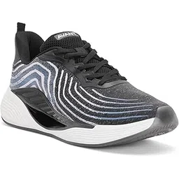 Men's Cyclone Outdoor Sports Shoes with Enhanced Grip TPR Outsole & Laces Running Shoes - Black/Navy Blue