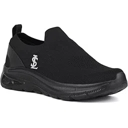 Men’s Egyptian Black Lightweight Athleisure Sport Shoes | Ultra Cushioned Sole | Slip-On Sneaker and Athleisure Wear | Perfect for Casual, Gym & Travel Wear | LS-at-FK-JB