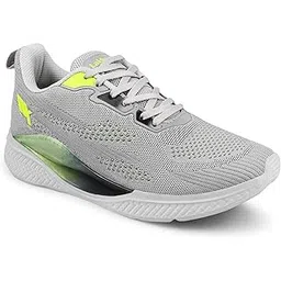 Men's Everest-01 Sports Trekking & Hiking,Walking Shoes with Rubber Outsole & Memory Foam Insole Lace-Up Shoes for Men's & Boy's (L.Gry/P.Grn, UK Footwear Size System, 9)