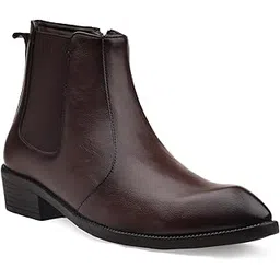 Men's Faux Leather Material, Casual Formal Slip-On Chelsea Boot And Outdoor Wear Dress Boot