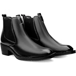 Men's Faux Leather Material Casual Formal Slipon Chelsea Boot And Dress Boot With 5.08 Cm Block Heel Height.
