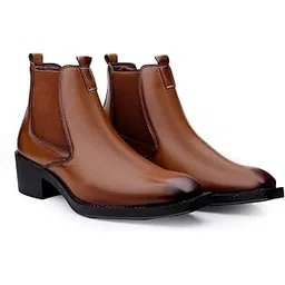 Men's Faux Leather Material Casual Formal Slipon Chelsea Boot And Dress Boot With 5.08 Cm Block Heel Height.