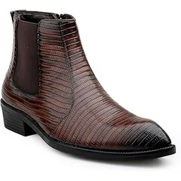 Men's Faux Leather Material, Casual Formal Slipon Chelsea Boot And Outdoor Wear Dress Boot