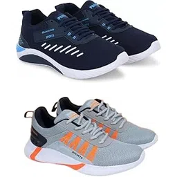Men’s Flexible Sports Running Shoes – Twin Pair Set Multi
