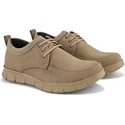 Mens Flexomile Lace-Up Casual Shoes | Rugged Look with All-Day Cushioning | Rounded Front Toe Branded Casual Shoes with Soft Cushioned Insole | Fashion Sneakers