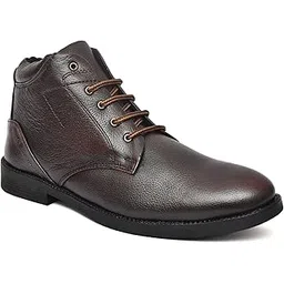 Men's Genuine Leather Brown Brush off Handmade Lace-up Formal Boots