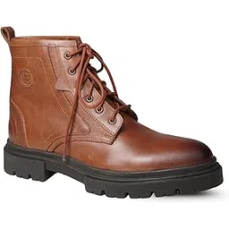 Men's Genuine Leather Chelsea Boots|Stylish Lace-Up Design with Cushioned Insole|Durable, Comfortable & Trendy for Casual Wear