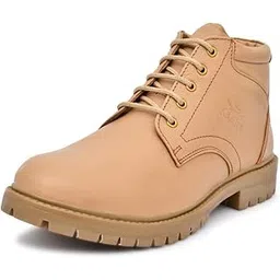 Men's Genuine Leather Mid Top Ankle Formal Lace Up Biker Chukka Boots