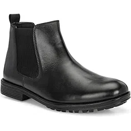 Men’s Height Increasing Chelsea Pure Leather Boots | 3 Inch Height Boost (1 Inch Outer Heel + 2 Inch Invisible Insole) | Genuine Leather Ankle Lace-Up Boots with TPR Sole