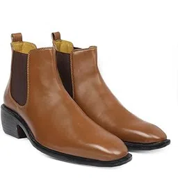 Men's Height Increasing Elevator Latest Faux Black Leather Office Wear Chelsea Boot