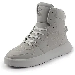 Men's High Top Chunky Classic Lace Up Sneakers|High Ankle Sneakers with Memory Cushion|Lightweight All Day Sneakers