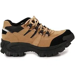 Men's High-Top Hiking Boot, Rugged Outdoor Trekking Shoes with Rubber Sole, Durable Lace-up Shoes | Fashionable Winter Hiking Footwear