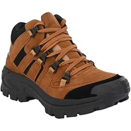Men's High-Top Hiking Boot, Rugged Outdoor Trekking Shoes with Rubber Sole, Durable Lace-up Shoes | Fashionable Winter Hiking Footwear