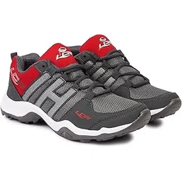 Mens INDUS-215 Grey RED Running Shoe - 9 UK (INDUS-215DGR-RED-9)