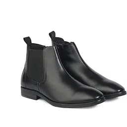 Men's Italian Leather High Ankle Boots Handcrafted British Style Chain Boots for Men