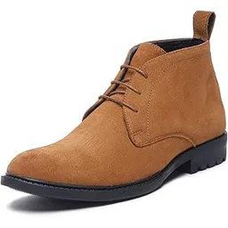 Men's Italian Suede Leather Boots British Chukka Style Handcrafted High Ankle Boot for Men Biking Hiking (SU-CK_GE)