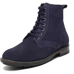 Men's Italian Suede Leather Long Ankle Boots Super Solid Handmade Shoes for Biking Hiking (SHSULBT)